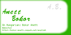 anett bokor business card